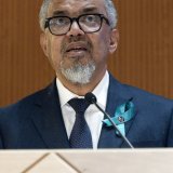 Le directeur général de l'Organisation mondiale de la santé (OMS) Tedros Adhanom Ghebreyesus appelle les membres à donner à l'institution les ressources pour qu'elle honore son mandat. KEYSTONE/MAGALI GIRARDIN